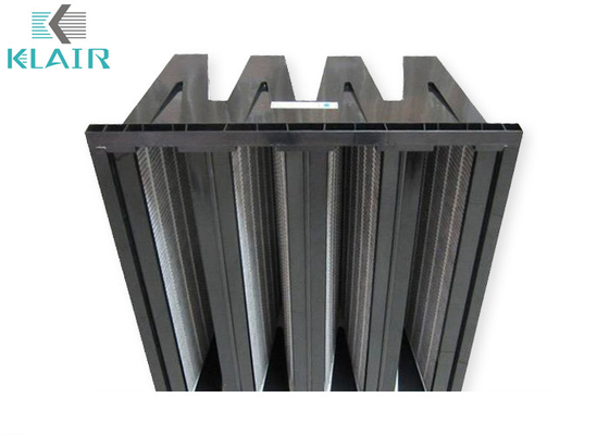 Le type du tissu V de carbone a combiné le cadre en plastique de filtre à air de rendement élevé plissé